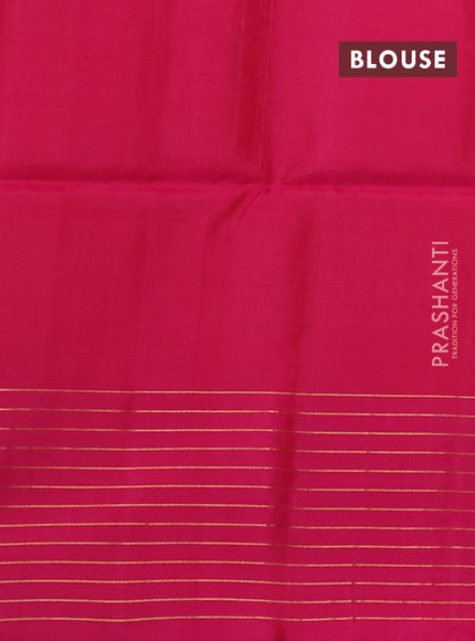 Kanchipuram soft silk saree sunset orange and pink with allover zari weaves & buttas and zari woven butta border