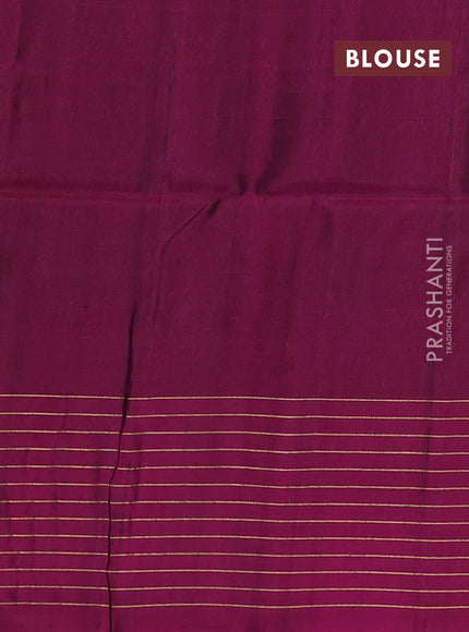 Kanchipuram soft silk saree green and magenta pink with allover zari weaves & buttas and zari woven butta border
