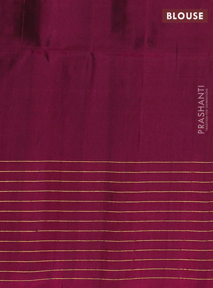 Kanchipuram soft silk saree deep violet and magenta pink with allover zari weaves & buttas and zaari woven butta border