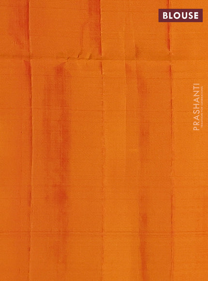 Kanchipuram soft silk saree pink and sunset orange with allover zari weaves & buttas and zari woven border
