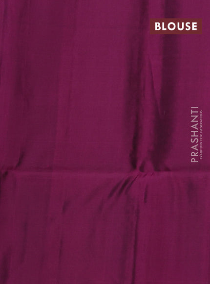 Kanchipuram soft silk saree rust shade and magenta pink with allover silver zari weaves & buttas and zari woven butta border