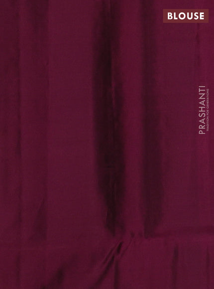 Kanchipuram soft silk saree green and magenta pink with allover silver zari weaves & buttas and zari woven butta border