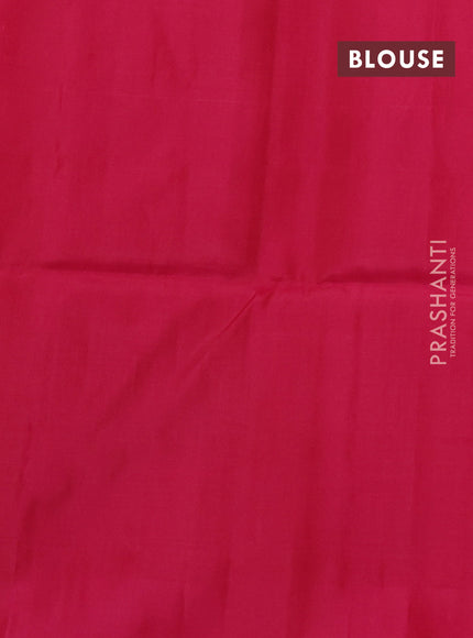 Kanchipuram soft silk saree sunset orange and pink with allover silver zari weaves & buttas and zari woven butta border