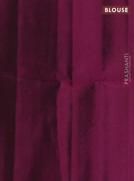 Kanchipuram soft silk saree mehendi green and magenta pink with allover silver zari weaves & buttas and zari woven butta border
