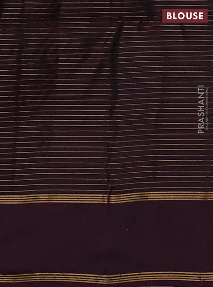 Kanchipuram soft silk saree rustic orange and deep wine shade with allover small zari checked pattern and rettapet zari woven border
