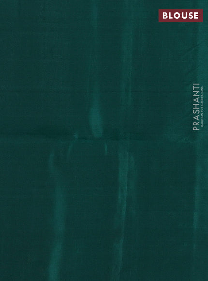 Kanchipuram soft silk saree navy blue and peacock green with allover zari woven buttas and long zari woven border