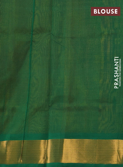 Silk cotton saree dual shade of mango yellow and green with zari woven buttas and zari woven border