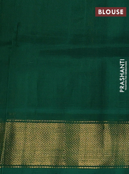 Silk cotton saree mango yellow and green with zari woven buttas and zari woven border