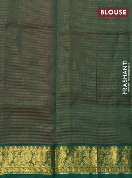 Silk cotton saree dual shade of pink and green with allover vairosi pattern and zari woven border