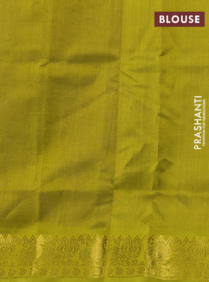 Silk cotton saree blue and light green with allover vairosi pattern and zari woven border