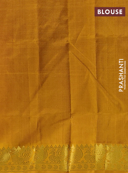 Silk cotton saree dark magenta pink and mustard yellow with allover vairosi pattern and zari woven border