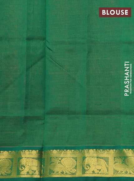 Silk cotton saree maroon and green with allover vairosi pattern and zari woven border