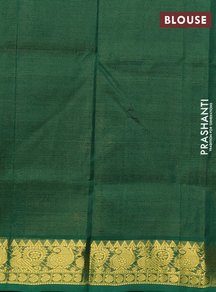 Silk cotton saree black and green with allover vairosi pattern and zari woven border