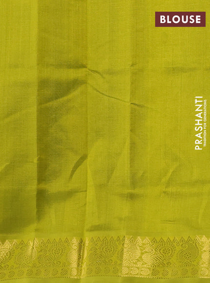 Silk cotton saree green and light green with allover vairosi pattern and zari woven border