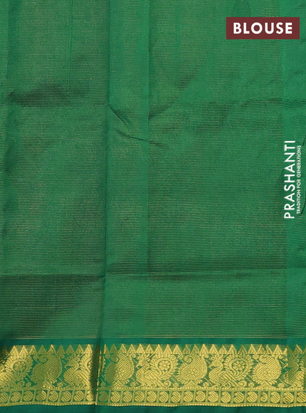 Silk cotton saree purple and green with allover vairosi pattern and zari woven border