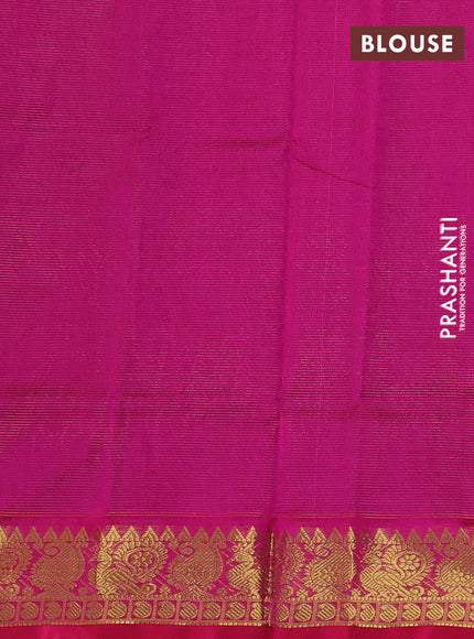 Silk cotton saree coffee brown and pink with allover vairosi pattern and zari woven border