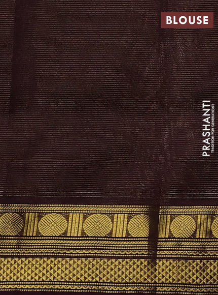 Silk cotton saree sandal and deep wine shade with allover vairosi pattern and zari woven border