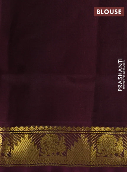 Silk cotton saree pink and wine shade with zari woven buttas and annam & temple zari woven border