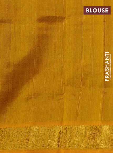 Silk cotton saree maroon and mango yellow with zari woven buttas and zari woven border