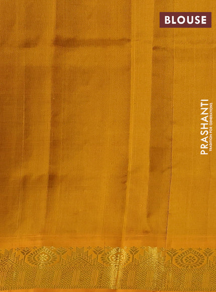 Silk cotton saree purple and mustard yellow with zari woven buttas and zari woven border