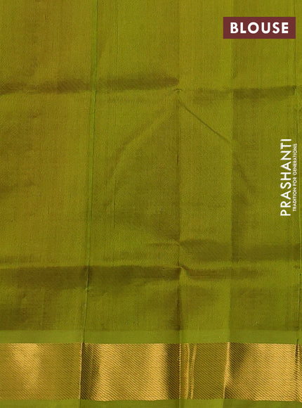 Silk cotton saree red and light green with zari woven buttas and zari woven border