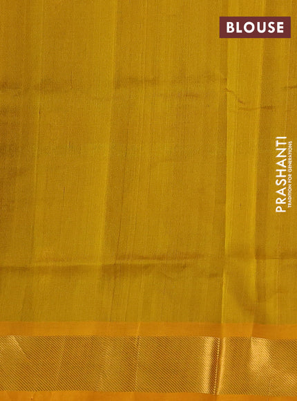 Silk cotton saree coffee brown and mustard yellow with zari woven buttas and zari woven border
