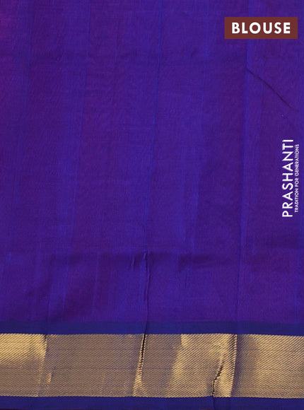 Silk cotton saree pink and blue with zari woven buttas and zari woven border
