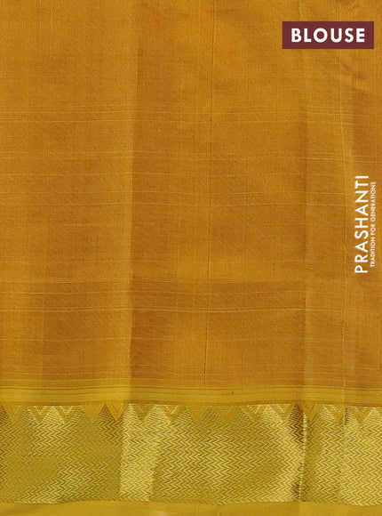 Silk cotton saree pink and yellow with zari woven buttas and zari woven border