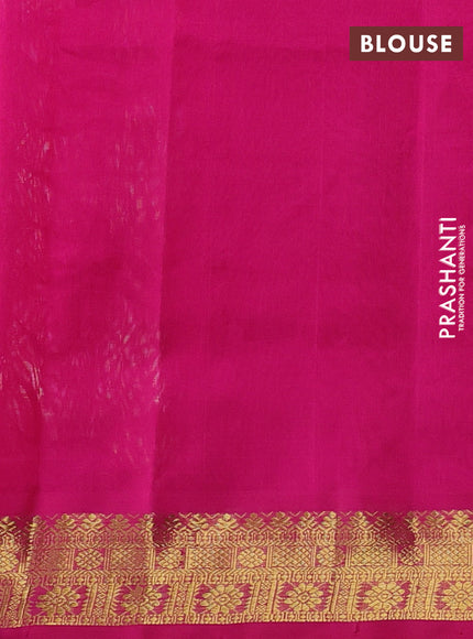 Silk cotton saree cream and pink with allover paalum pazhamum checks & zari buttas and zari woven border