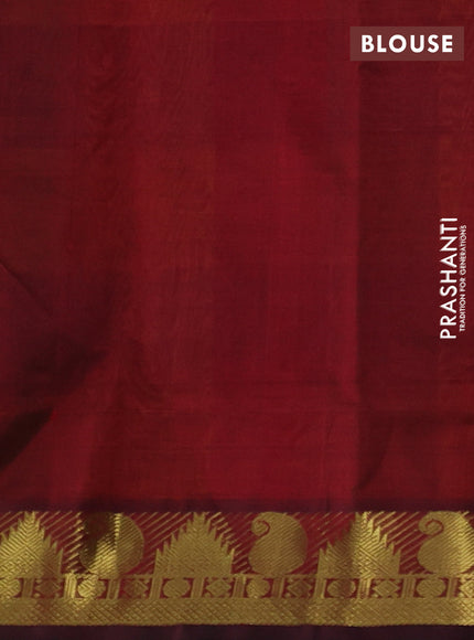 Silk cotton saree multi colour and maroon with allover paalum pazhamum checks & zari buttas and zari woven border