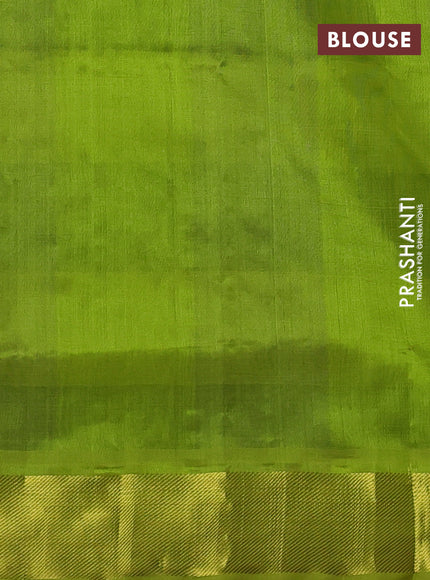 Silk cotton saree multi color and light green with allover paalum pazhamum checks & zari buttas and zari woven border