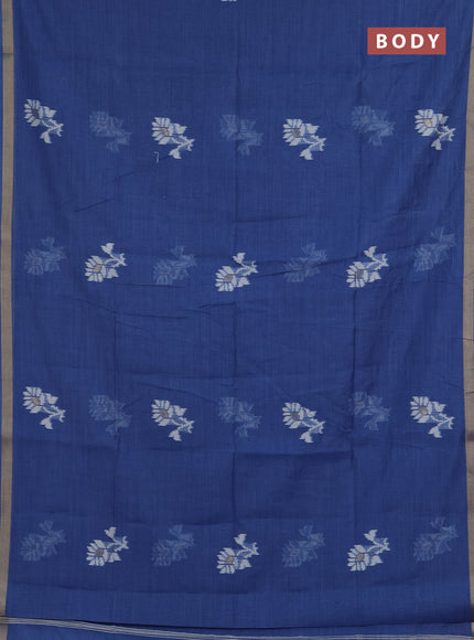 Jamdhani cotton saree pastel blue with allover thread & zari woven buttas and jamdhani pallu