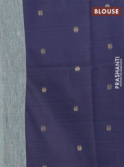 Jamdhani cotton saree blue shade and navy blue with allover thread woven buttas and jamdhani pallu