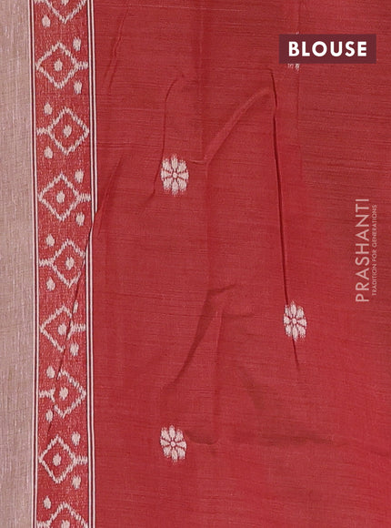 Jamdhani cotton saree pastel pink and maroon with allover thread weaves and jamdhani pallu