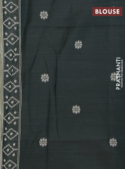 Jamdhani cotton saree green shade and bottle green with allover thread weaves and jamdhani pallu