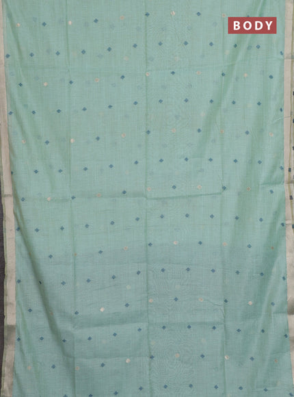 Jamdhani cotton saree teal shade and blue shade with allover thread & zari woven buttas and jamdhani pallu