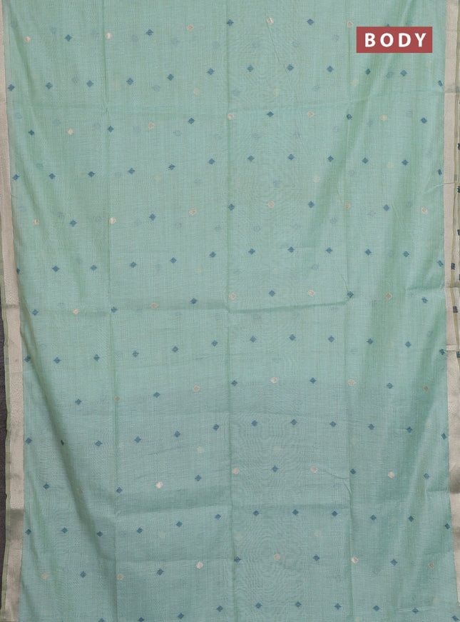 Jamdhani cotton saree teal shade and blue shade with allover thread & zari woven buttas and jamdhani pallu
