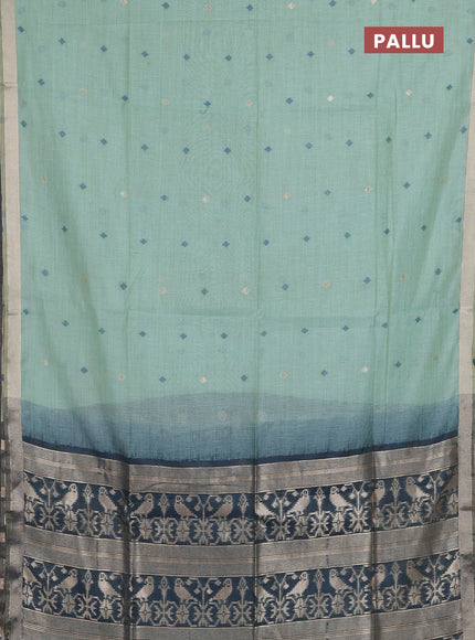 Jamdhani cotton saree teal shade and blue shade with allover thread & zari woven buttas and jamdhani pallu