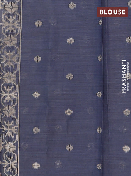 Jamdhani cotton saree beige and grey with allover thread & zari woven buttas and jamdhani pallu
