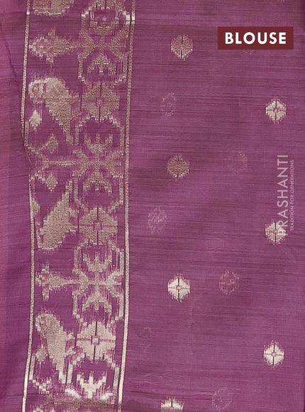 Jamdhani cotton saree peach pink and purple with allover thread & zari woven buttas and jamdhani pallu