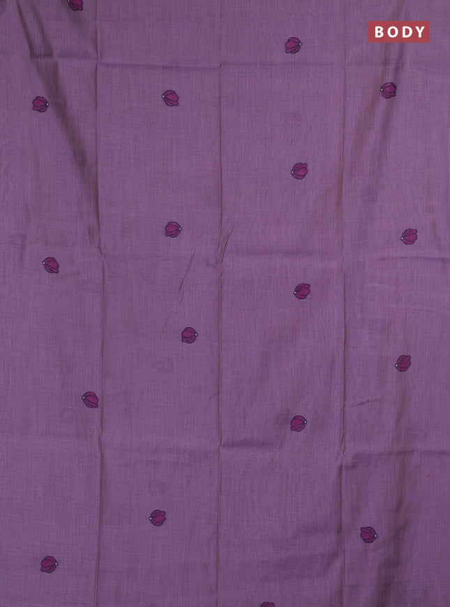 Jamdhani cotton saree lavender with allover thread woven buttas and jamdhani pallu