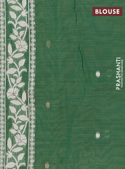 Jamdhani cotton saree pista green and green with allover thread & zari woven buttas and jamdhani pallu