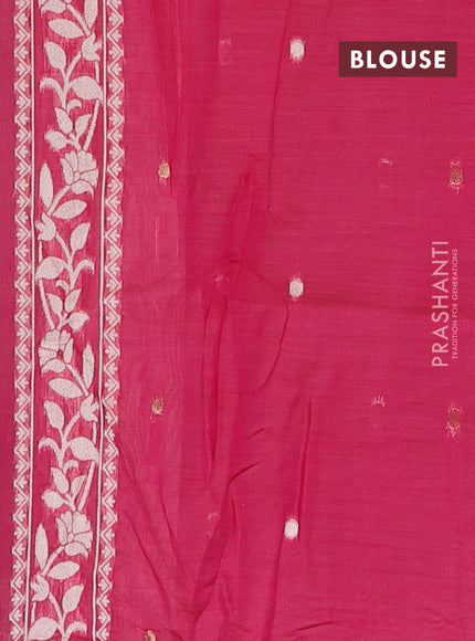 Jamdhani cotton saree peach pink and pink with allover thread & zari woven buttas and jamdhani pallu