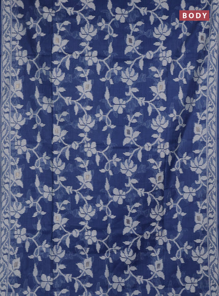 Jamdhani cotton saree blue with allover thread & zari woven buttas and jamdhani pallu
