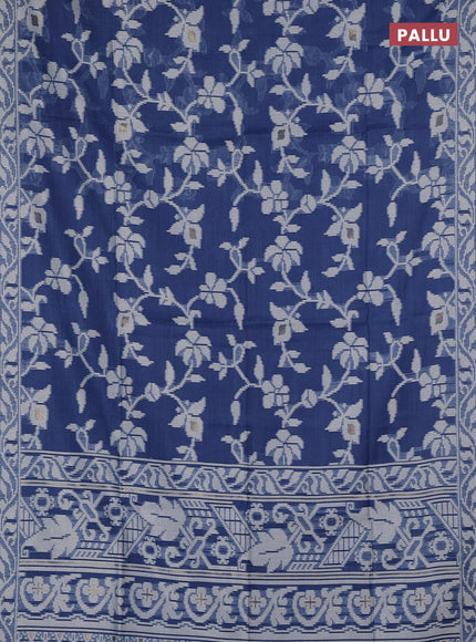 Jamdhani cotton saree blue with allover thread & zari woven buttas and jamdhani pallu