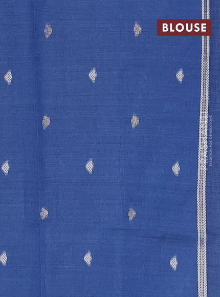 Jamdhani cotton saree blue with allover thread & zari woven buttas and jamdhani pallu