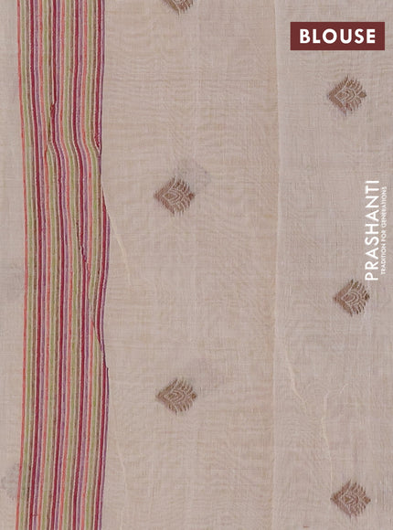 Jamdhani cotton saree beige with allover thread woven buttas and jamdhani pallu