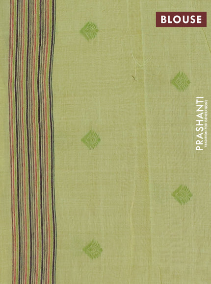 Jamdhani cotton saree pista green with allover thread woven buttas and jamdhani pallu
