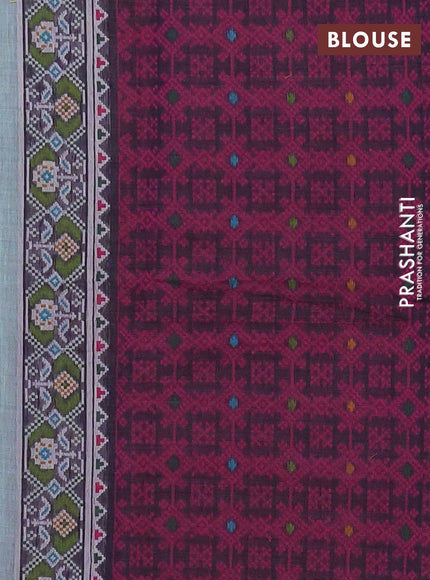 Jamdhani cotton saree teal shade with allover thread woven buttas and jamdhani pallu