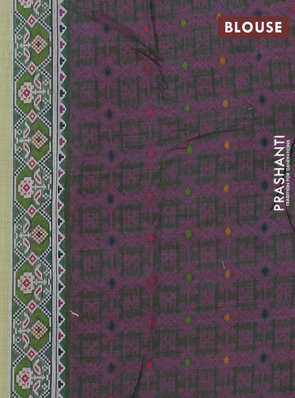 Jamdhani cotton saree pista green with allover thread woven buttas and jamdhani pallu